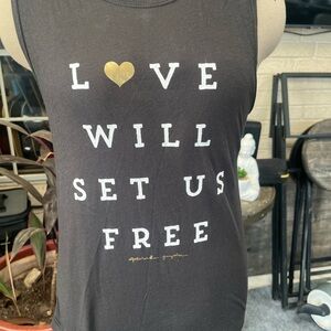 Spiritual Gangster Black Muscle Tee with Gold and White Print